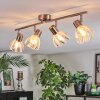 Saire Plafonnier, Spot de plafond Chrome, Nickel mat, 4 lumières