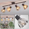 Saire Plafonnier, Spot de plafond Chrome, Noir, 4 lumières