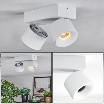 Narel Plafonnier, Spot de plafond LED Blanc, 2 lumières