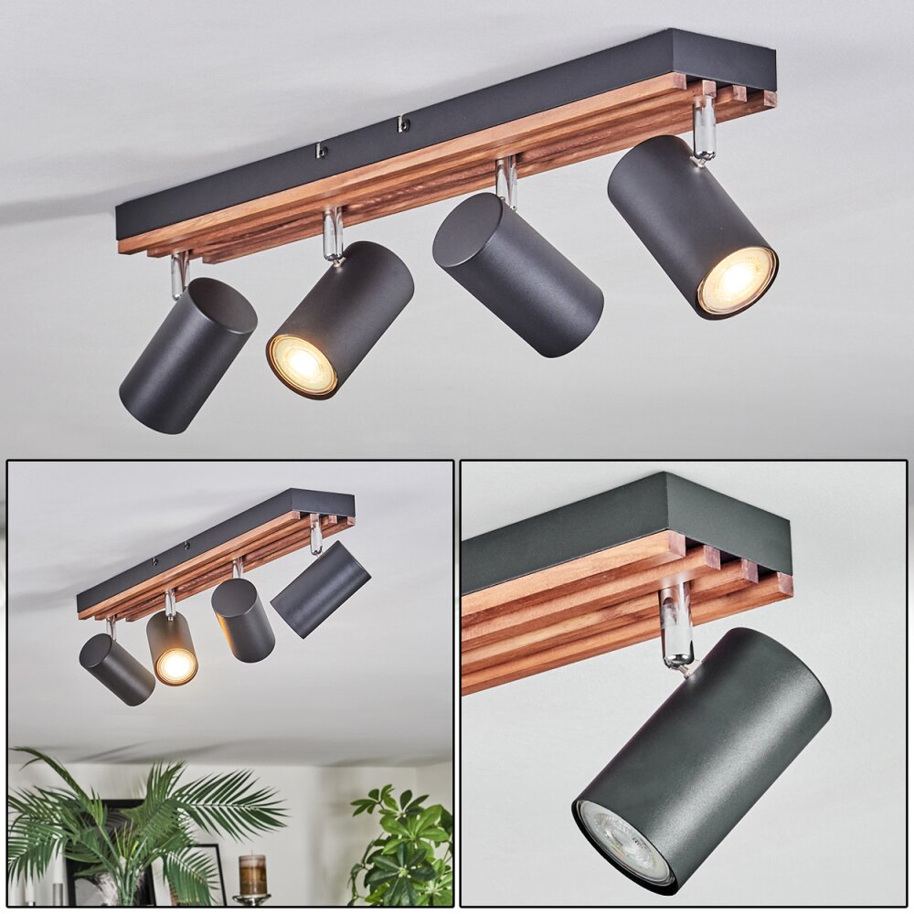 Orlan Plafonnier, Spot de plafond Chrome, Écru, Noir, 4 lumières main product photo