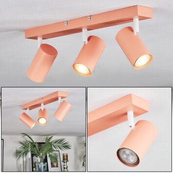 Javel Plafonnier, Spot de plafond Rose, Blanc, 3 lumières