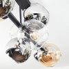Koyoto Plafonnier, Boule lumineuse Ambre, Chrome, Clair, Fumé, 8 lumières