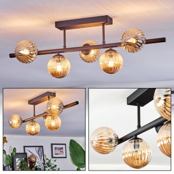 Chehalis Plafonnier, Boule lumineuse Noir, 5 lumières Chehalis Plafonnier, Boule lumineuse Noir, 5 lumières