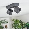Narel Plafonnier, Spot de plafond LED Noir, 2 lumières