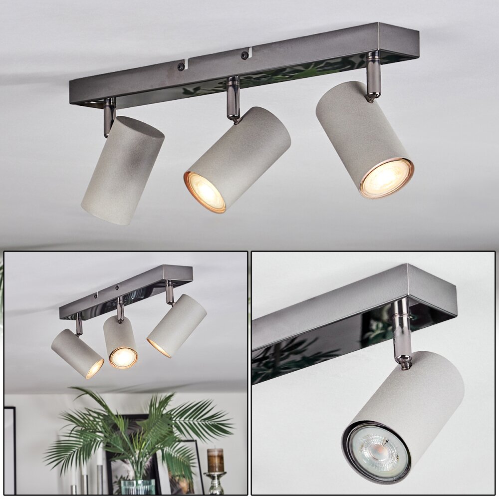 Javel Plafonnier, Spot de plafond Chrome, Gris, 3 lumières main product photo