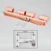 Javel Plafonnier, Spot de plafond Rose, Blanc, 4 lumières