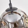 Ripoll Suspension, Boule lumineuse, Suspension Écru, Noir, 4 lumières
