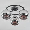 Koyoto Plafonnier, Boule lumineuse Chrome, Fumé, 3 lumières