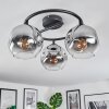 Ripoll Plafonnier, Boule lumineuse Chrome, Clair, Fumé, 3 lumières