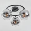 Ripoll Plafonnier, Boule lumineuse Chrome, Clair, Fumé, 3 lumières