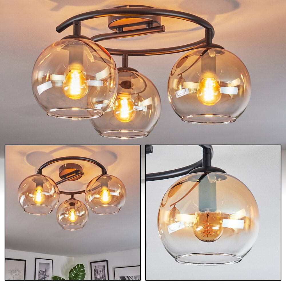 Koyoto Plafonnier, Boule lumineuse Ambre, Clair, 3 lumières main product photo