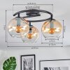 Koyoto Plafonnier, Boule lumineuse Ambre, Clair, 3 lumières