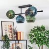 Koyoto Plafonnier, Boule lumineuse Bleu, Vert, Cuivré, 5 lumières