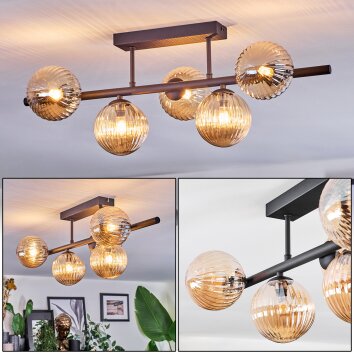 Chehalis Plafonnier, Boule lumineuse Noir, 5 lumières