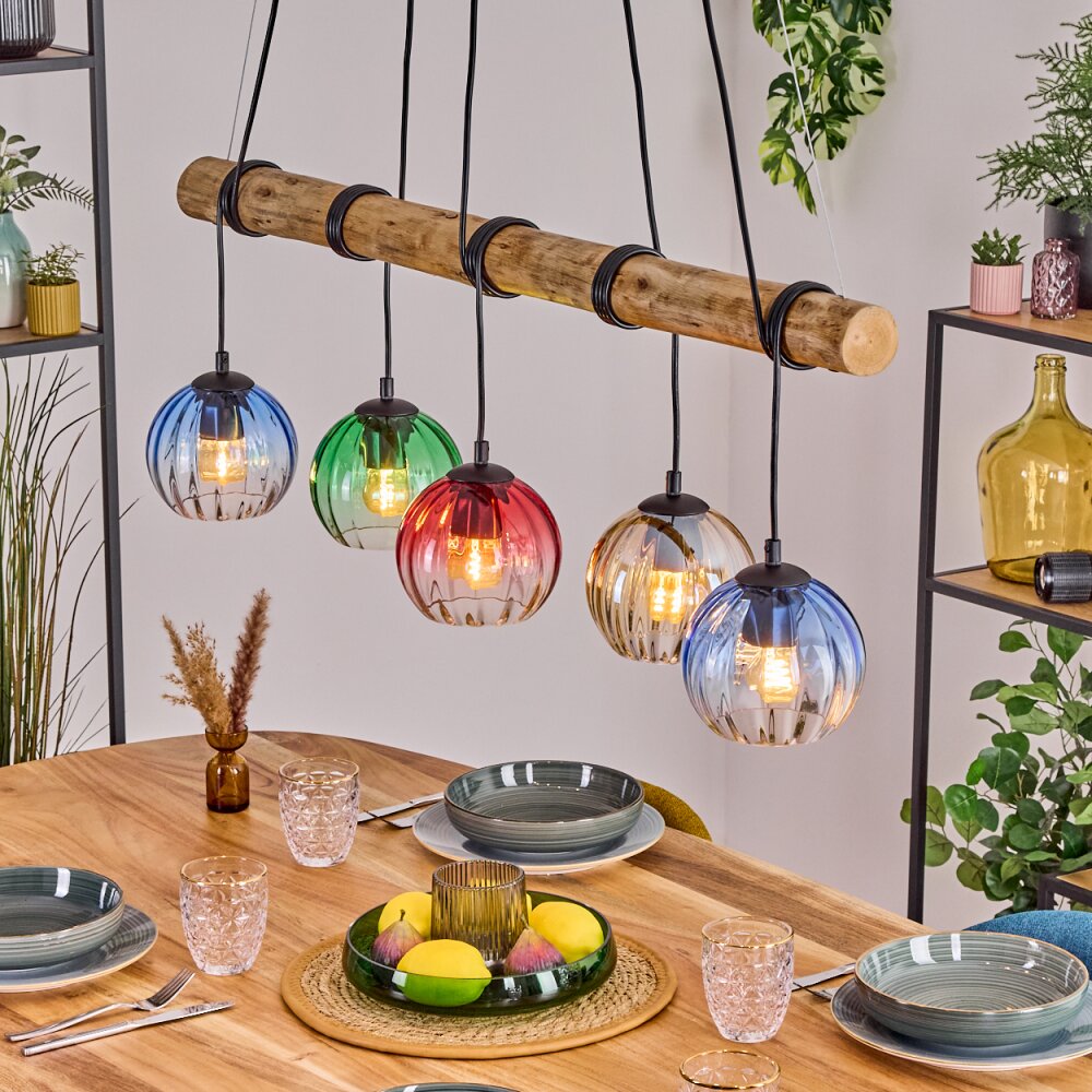 Koyoto Suspension, Boule lumineuse, Suspension Écru, Noir, 5 lumières main product photo