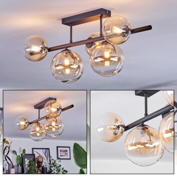 Chehalis Plafonnier, Boule lumineuse Ambre, Clair, 5 lumières Chehalis Plafonnier, Boule lumineuse Ambre, Clair, 5 lumières