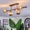 Chehalis Plafonnier, Boule lumineuse Ambre, Clair, Fumé, 5 lumières
