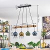 Ripoll Suspension, Boule lumineuse, Suspension Écru, Noir, 4 lumières