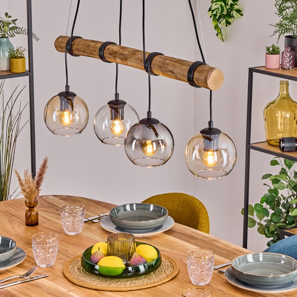 Koyoto Suspension, Boule lumineuse, Suspension Écru, Noir, 4 lumières main product photo
