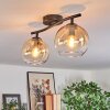 Koyoto Plafonnier, Boule lumineuse Ambre, Clair, 2 lumières