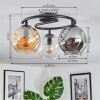 Ripoll Plafonnier, Boule lumineuse Ambre, Clair, Fumé, 3 lumières