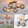 Ripoll Plafonnier, Boule lumineuse Ambre, Fumé, 6 lumières