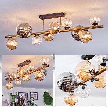 Chehalis Plafonnier, Boule lumineuse Or, Noir, 10 lumières Chehalis Plafonnier, Boule lumineuse Or, Noir, 10 lumières