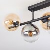 Gastor Plafonnier, Boule lumineuse Ambre, Clair, Fumé, 5 lumières