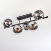 Gastor Plafonnier, Boule lumineuse Chrome, Clair, Fumé, 5 lumières