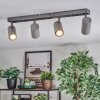 Javel Plafonnier, Spot de plafond Chrome, Gris, Noir, 4 lumières