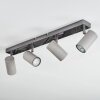 Javel Plafonnier, Spot de plafond Chrome, Gris, Noir, 4 lumières