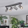 Javel Plafonnier, Spot de plafond Chrome, Gris, Noir, 4 lumières