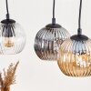 Ripoll Suspension, Boule lumineuse, Suspension Écru, Noir, 3 lumières