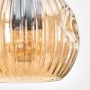 Ripoll Suspension, Boule lumineuse, Suspension Écru, Noir, 3 lumières
