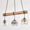 Ripoll Suspension, Boule lumineuse, Suspension Écru, Noir, 3 lumières