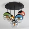 Koyoto Plafonnier, Boule lumineuse Bleu, Or, Vert, Clair, Cuivré, Fumé, 5 lumières