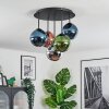 Gastor Plafonnier, Boule lumineuse Bleu, Chrome, Vert, Cuivré, Fumé, 5 lumières