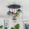 Gastor Plafonnier, Boule lumineuse 37 cm Bleu, Chrome, Vert, Clair, Cuivré, Fumé, 5 lumières
