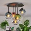 Gastor Plafonnier, Boule lumineuse 37 cm Bleu, Chrome, Vert, Clair, Cuivré, Fumé, 5 lumières