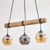 Ripoll Suspension, Boule lumineuse, Suspension Écru, Noir, 3 lumières