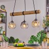 Ripoll Suspension, Boule lumineuse, Suspension Écru, Noir, 3 lumières