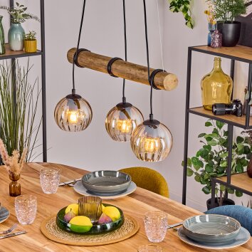 Koyoto Suspension, Boule lumineuse, Suspension Écru, Noir, 3 lumières Koyoto Suspension, Boule lumineuse, Suspension Écru, Noir, 3 lumières