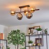 Gastor Plafonnier, Boule lumineuse Ambre, Fumé, 5 lumières