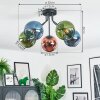 Koyoto Plafonnier, Boule lumineuse 52 cm Bleu, Vert, Cuivré, 5 lumières