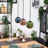 Gastor Suspension, Boule lumineuse, Suspension Bleu, Vert, Cuivré, 3 lumières