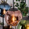 Gastor Suspension, Boule lumineuse, Suspension Bleu, Vert, Cuivré, 3 lumières