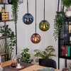 Gastor Suspension, Boule lumineuse, Suspension Bleu, Vert, Cuivré, 3 lumières