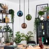 Gastor Suspension, Boule lumineuse, Suspension Bleu, Vert, Cuivré, 3 lumières