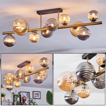 Chehalis Plafonnier, Boule lumineuse Or, Noir, 10 lumières Chehalis Plafonnier, Boule lumineuse Or, Noir, 10 lumières
