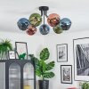 Koyoto Plafonnier, Boule lumineuse 82 cm Bleu, Vert, Cuivré, 7 lumières